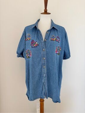 Vintage Embroidered Denim Shirt